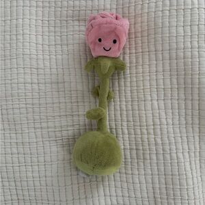Jellycat Flowerette Pink Rose Plush 8” Stuffed Animal Toy